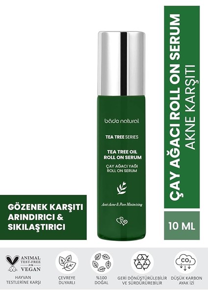 Natural Çay Ağacı Yağı Hızlı Etkili Akne Karşıtı Roll On 10 ml indirimleri