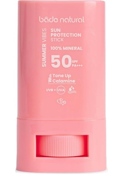 Natural 50 Spf Ton Eşitleyici ve Cilt Aydınlatıcı Pembe Yüksek Korumalı Güneş Stick 16 G