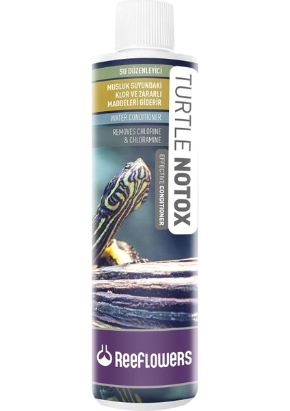 Reef Flowers Turtle Notox Effective Su Kaplumbağa Su Düzenyici 85 ml Renkli