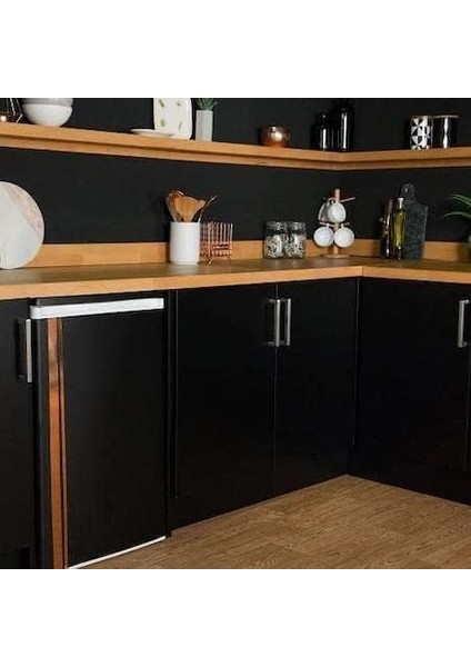 Mat Siyah Mobilya Dolap Kaplama Folyosu 61 cm x 1 Metre fırsatları