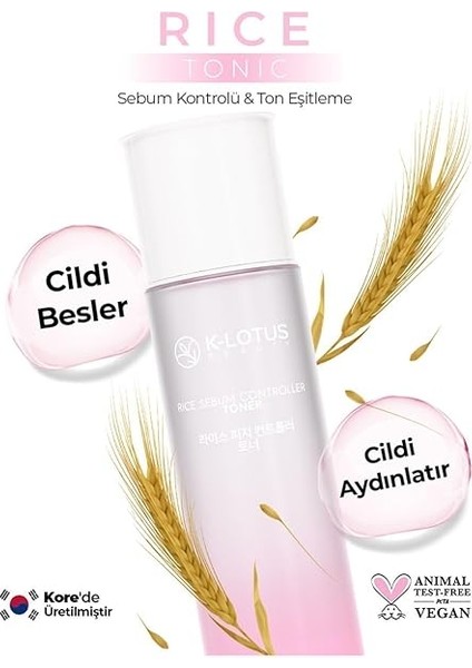 Beauty Sebum Kontrolü, Akne ve Komedon Karşıtı, Cilt Tonu Eşitleme Etkili Rice Sebum Kontrol Tonik 150ML indirimleri