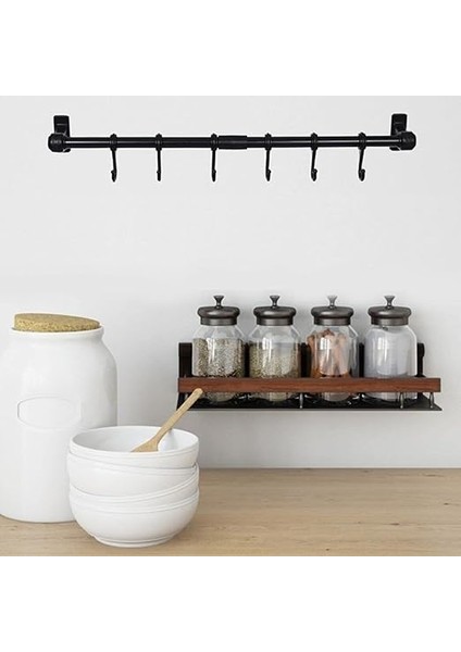 Duvara Monte Edilen 6 Kancalı Mutfak Dekoratif Kaşıklık ve Kupa Askısı modelleri