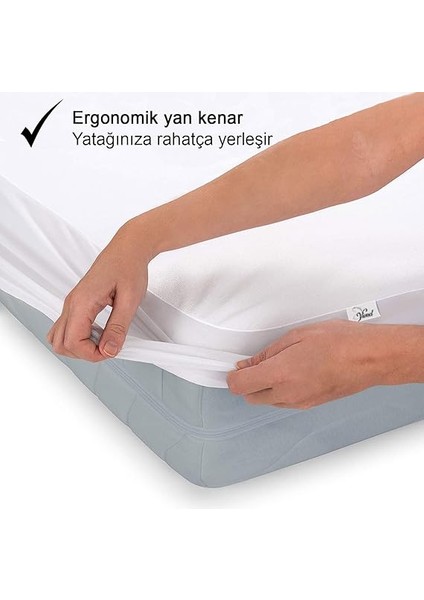 HOME%100 Pamuk, Full Kenar Fitted Sıvı Geçirmez,tek, Çift Kişilik Bebek Yatak Koruyucu Çarşaf Alez (Beyaz, 160X200) modelleri