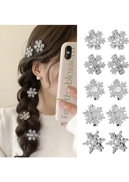 Sonbahar ve Kış Kar Tanesi Inci Saç Klipleri Kadın Ortam Anlamda Yan Klip Patlama Mizaç Küçük Klip Ördek Gagası Klip Saç Kartı Şapkalar (Yurt Dışından) fiyatları