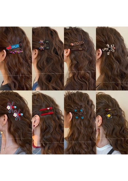 Metal Niş Tasarım Sonbahar ve Kış Klip Kız Sevimli Ins Saç Tokası Çocuk Saç Kartı (Yurt Dışından) modelleri