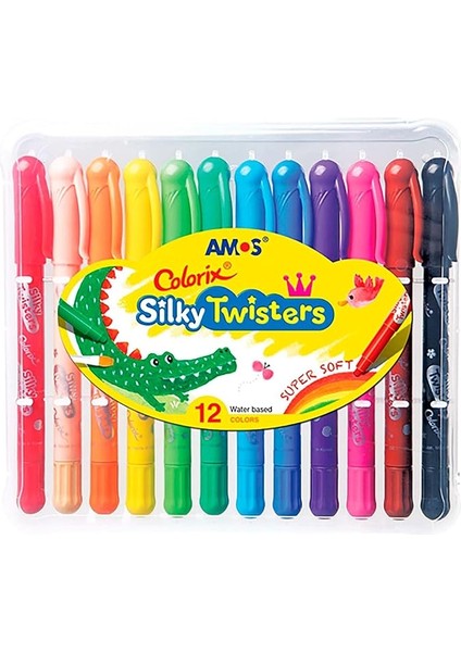 Ofıs ve Okul Amos CST12 Colorix Üçü Bir Arada Silky Twister 12'li, 12 Renk