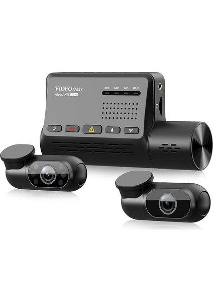 A139 3 Kameralı Ön-Arka-Iç 2k 1440P 5ghz Wifi Gps'li Araç Kamerası