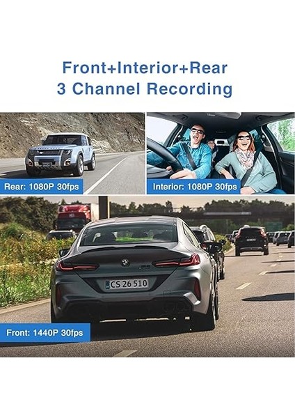 A139 3 Kameralı Ön-Arka-Iç 2k 1440P 5ghz Wifi Gps'li Araç Kamerası fiyatları