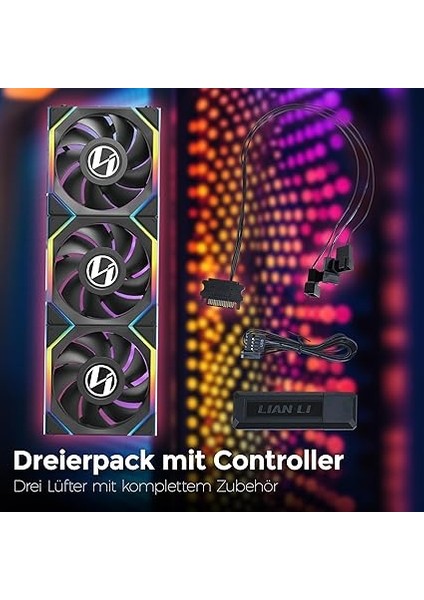 Li Unı Fan Sl Wıreless LCD 3X120MM Siyah Kasa Fanı (G99.12SLLCD1W3B.00) modelleri