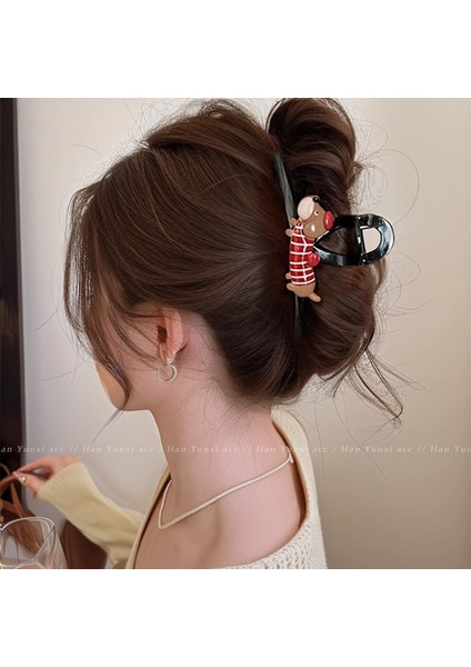 Sonbahar ve Kış Büyük Saç Hacmi Daha Scrunchies Kadın Sevimli Peluş Saç Klipleri Narin Saç Klipleri Kıdemli Anlamda Baş Köpekbalığı Klip Arka (Yurt Dışından)