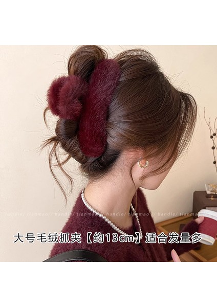 Sonbahar ve Kış Yay Peluş Çizik Klip Büyük Saç Tokası Kadın Yeni Sevimli Başın Arkası Kıdemli Anlamda Köpekbalığı Klip (Yurt Dışından)