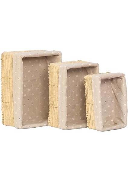 Home 5'li Hasır Çamaşır Sepeti Seti – 2 Adet Kapaklı Kirli Sepeti ve 3 Adet Organizer Sepet, Doğal Hasır El Örgüsü, Çamaşır, Oyuncak, Kıyafet ve Havlu Saklama (Geniş Örgü Oval Krem) fiyatları