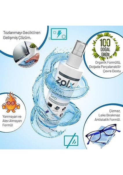 Ekran Temizleme Seti 250ML + Temizleme Bezi Lcd, Led, Ekran, Laptop, Tablet, Bilgisayar, Televizyon, Cep Telefonu, Gözlük, Kamera, Koruyucu ve Parlatıcı Doğal Temizleme fırsatları