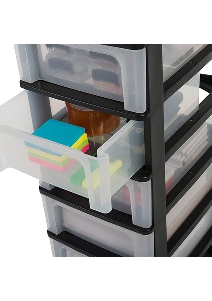 Ohyama, Plastik Çekmece Kutusu, 3 Derin Çekmeceli, Siyah, Easy-Pull Sistemi, A4, A5 ve A6 Formatında, Çalışma Masası Düzenleyici, Ofis, Okul, Kırtasiye Malzemeleri Için, Bpa Içermez, Çekmeceli indirimleri