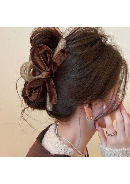 Sonbahar ve Kış Yay Peluş Çizik Klip Büyük Saç Tokası Kadın Yeni Sevimli Başın Arkası Kıdemli Anlamda Köpekbalığı Klip (Yurt Dışından)