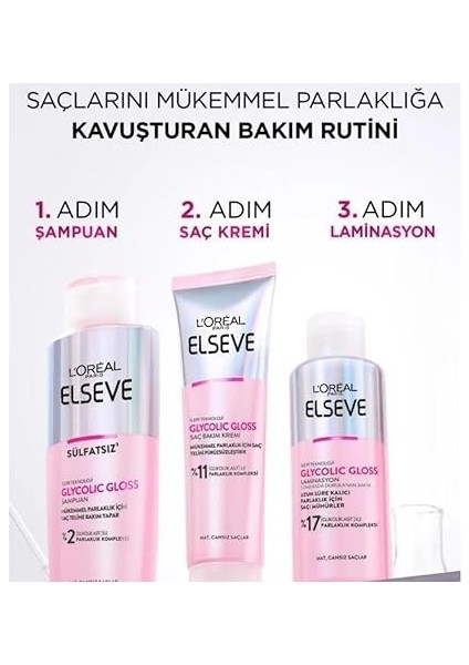 Parıs Elseve Glycolic Gloss Mükemmel Parlaklık Için Pürüzsüzleştirici Saç Kremi 150 ml modelleri
