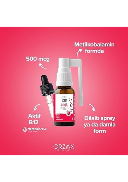 Methyl B12 Dilaltı Sprey 500MCG 5 ml modelleri