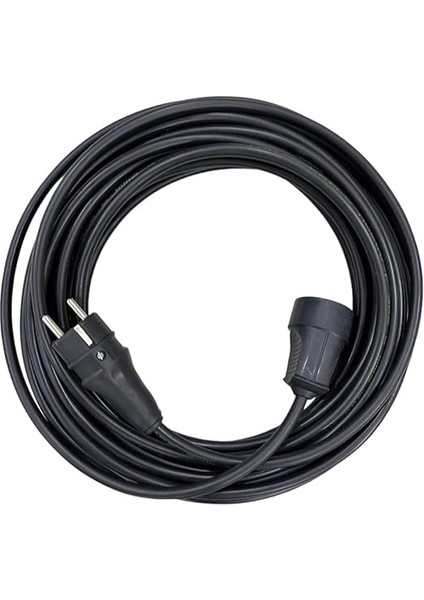 Ttr Topraklı Siyah Kauçuk Seyyar Uzatma Kablosu (30 Metre)