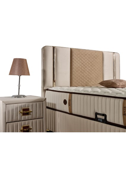 Collagen Set Çift Kişilik Yatak Seti 160 x 200 Başlık + Sandıklı Baza+ Ortopedik Yatak