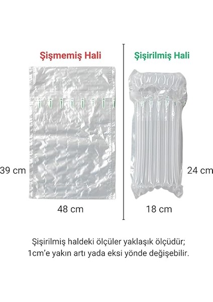 Kilitli Havalı airbag poşet 5’li set (≈ 18 × 24 × 10 cm Şişirilmiş), Hava Valfli, Elektronik & Cam Koruma, Pompalı, Şeffaf Poşet fiyatları