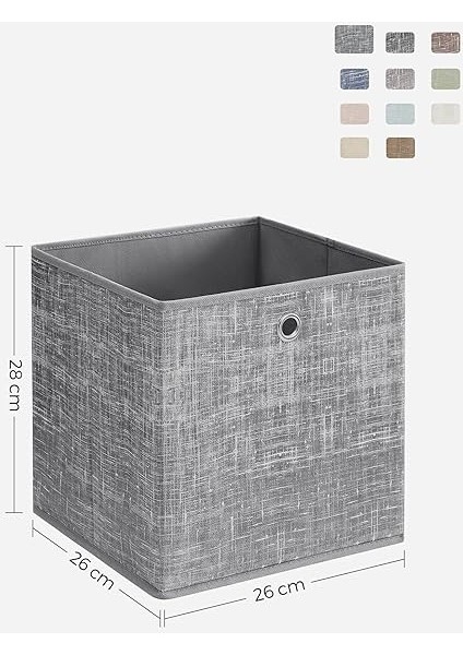 Saklama Kutusu, 6'lı Set, Saplı Dokusuz Kumaş Düzenleme Kutuları, Kutu Saklama, 26 x 26 x 28 Cm, Küp Raf, Katlanır Kutu, Kıyafet Saklama Için, Gri Alacalı RFB026G01 indirimleri