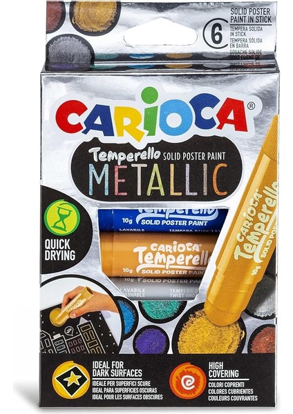 Temperello Stick Poster Boyama Kalemi Metalik 6'li
