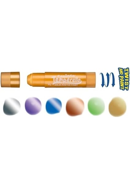Temperello Stick Poster Boyama Kalemi Metalik 6'li modelleri