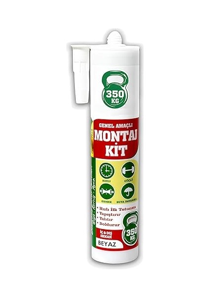 Yapıştırıcı 290 ml Beyaz Mutfak Banyo Ahşap Dolap Beton Fayans Mermer Çok Genel Amaçlı