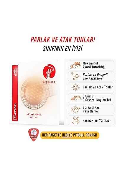 Mutant Seri Coated Klasik Gitar Teli Hard Tansiyon Mcg Ht fiyatları