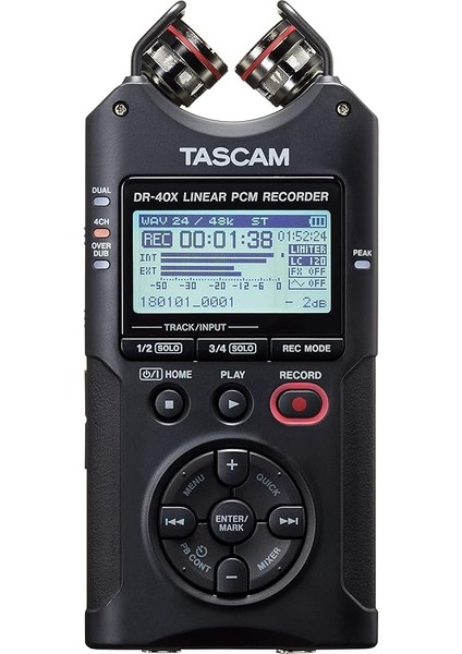 DR-40X Taşınabilir Dört Parçalı Ses Kaydedici ve USB Arayüzü