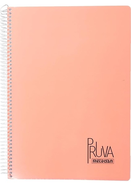 Pruva A4 Pet Spiralli Karton Kapaklı Defter 144 Yaprak - Kareli - Turuncu