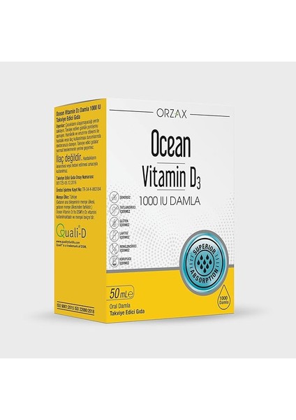 Vitamin D3 Damla 1000 Iu 50ML