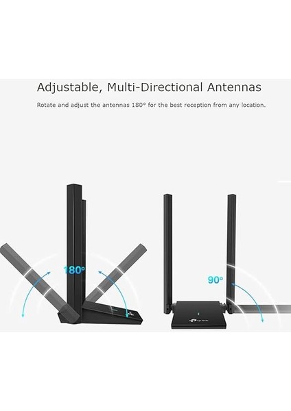 Archer TX20U Plus, AX1800 Mbps Çift Antenli Yüksek Kazanımlı Kablosuz USB Adaptör, 1 Metre USB 3.0 Kablosu, Beamforming, Mu-Mımo, Düşük Gecikmeli Oyun Deneyimi, Wpa3, Kolay Kurulum fırsatları