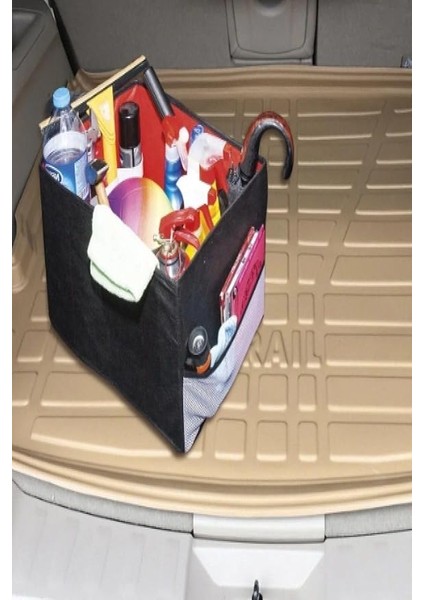 Tüm Araçlar ile Uyumlu Katlanabilir Bagaj Organizer Malzeme Çantası Kaydırmaz Bagaj Çantası - 107569