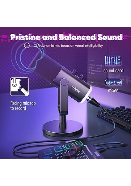 Usb/xlr Akış Mikrofon Dinamik, Oyun Ses Mikseri, Xlr Mikrofon Arayüzlü Akım Rgb Pc Mikser (Am8 + Sc3) fiyatları