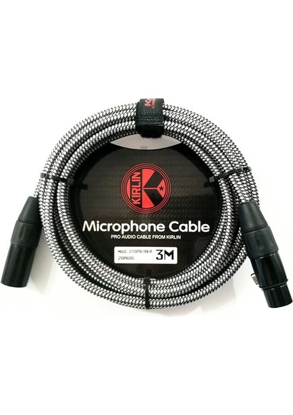 3 Metre Örgülü Mikrofon Kablosu 3pin Dişi 3pin Erkek