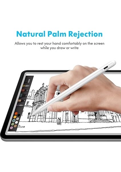 IPAD(2018-2024) Için Stylus Kalem,ipad Pro 11/13 Inç M4,ipad Air 11/13 Inç M2,ipad 10/9/8/7/6,ipad Air 5/4/3,ipad Pro 11/12.9",ipad Mini 6/5 Için Eğim Sensörlü Avuç Içi Reddi Aktif Stylus Kalem indirimleri