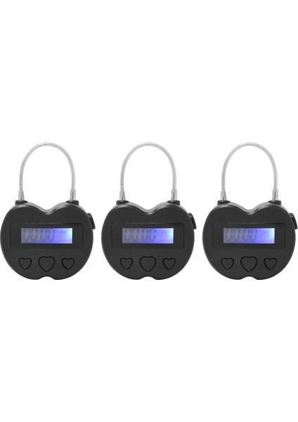 3x Akıllı Zaman Kilidi LCD Ekran Zaman Kilidi Çok Fonksiy (Yurt Dışından)
