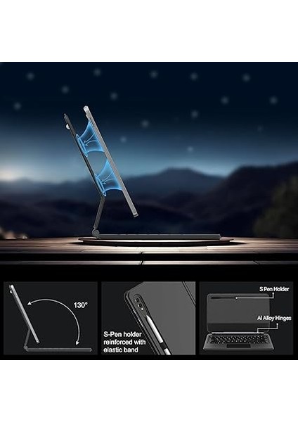 Samsung Galaxy Tab S9 Fe Plus Klavyeli Kılıf - Tab S8 Plus/s7 Plus/s7 Fe 12,4 Inç Magic Keyboard Touchpad Rgb Işıklı Klavyeli Kılıfı indirimleri