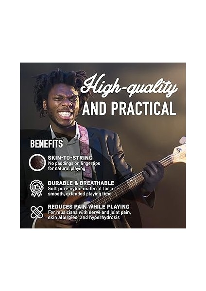 Practice Glove Müzisyenler Uygulama Eldiveni - 1 Eldiven - Parmak ve El Sorunları (Medium, Siyah) indirimleri