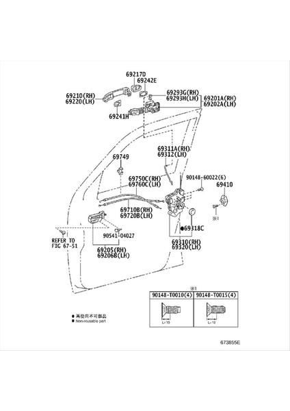 69030-0K070 Toyota Hılux Vıı Pıck-Up Fortuner İçin Sağ(Yurt Dışından) fiyatları