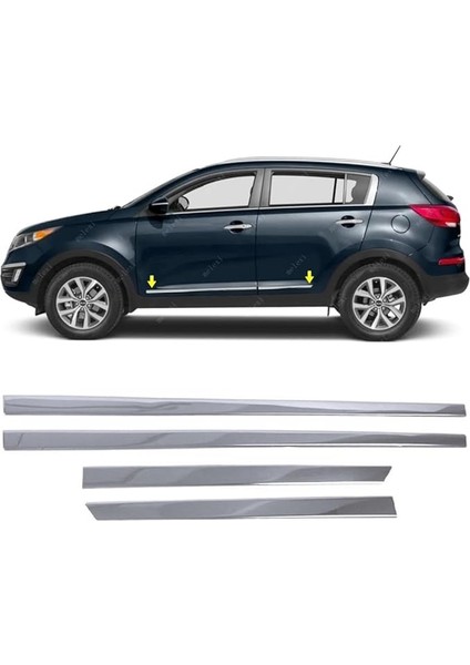 Kia Sportage 2011-2016 Arası Için Krom Yan Kapı Koruma Çıtası 4 Kapı 4 Parça