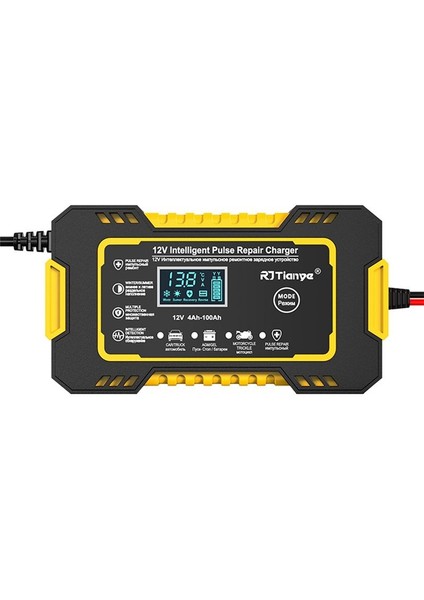 Rjtianye 12V Tam Otomatik Akıllı Şarj Cihazı 6A Yüksek Gü (Yurt Dışından)