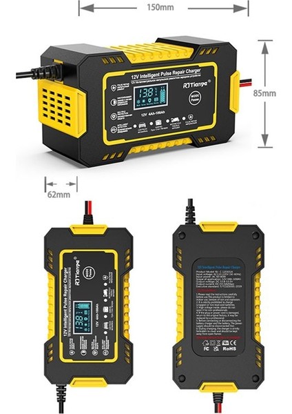 Rjtianye 12V Tam Otomatik Akıllı Şarj Cihazı 6A Yüksek Gü (Yurt Dışından) indirimleri