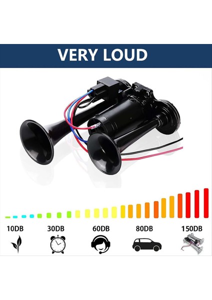 Boynuz Kiti 12V 150DB Araba Hava Boynuzu Süper Yüksek Ses (Yurt Dışından) fiyatları