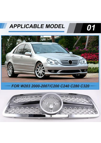 Izgara Ön Tampon Izgarası Mercedes-Benz C-Serisi W203 2000-2006 Krom (Yurt Dışından) fırsatları