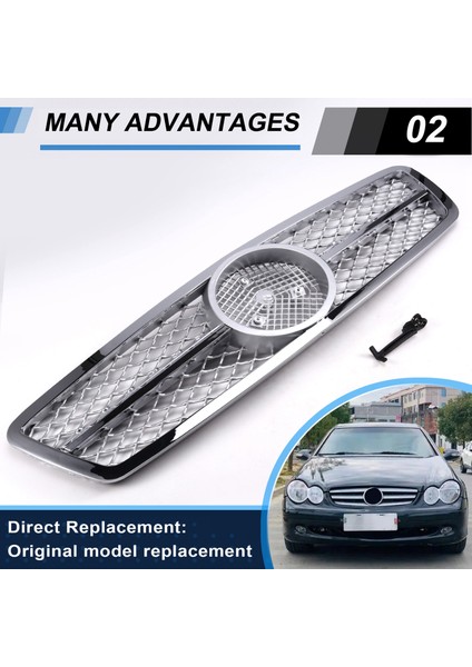 Izgara Ön Tampon Izgarası Mercedes-Benz C-Serisi W203 2000-2006 Krom (Yurt Dışından) indirimleri