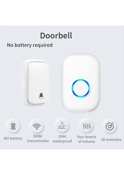 Abd Fiş Kablosuz Kapı Zili Su Geçirmez Akıllı Kapı Zili E (Yurt Dışından) modelleri
