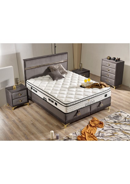Deluxe Set Çift Kişilik Yatak Seti 160 x 200 Başlık + Sandıklı Baza+ Ortopedik Yatak fırsatları