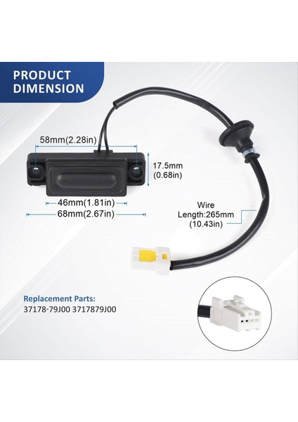 Suzuki Sx4 Hatchback 3717879J00 37178-79J00 Gövde Boot Se (Yurt Dışından) fiyatları